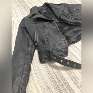 Express Vintage Black Leather Jacket Size Small